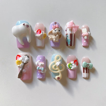 Sweet tooth set⊹ ࣪ ˖🧁𝄞🐰🍓‧₊˚⊹