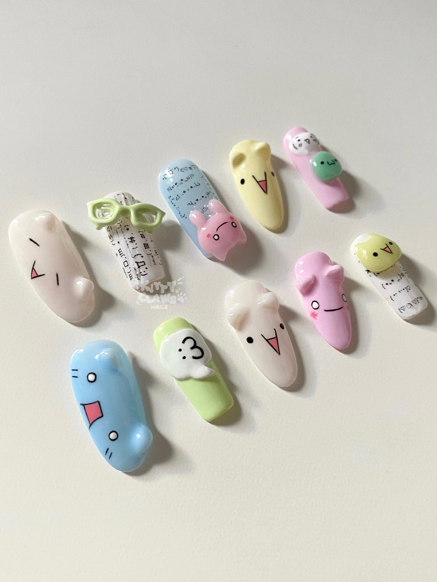 Kaomoji cats set ≽^•⩊•^≼