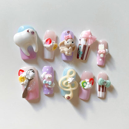 Sweet tooth set⊹ ࣪ ˖🧁𝄞🐰🍓‧₊˚⊹