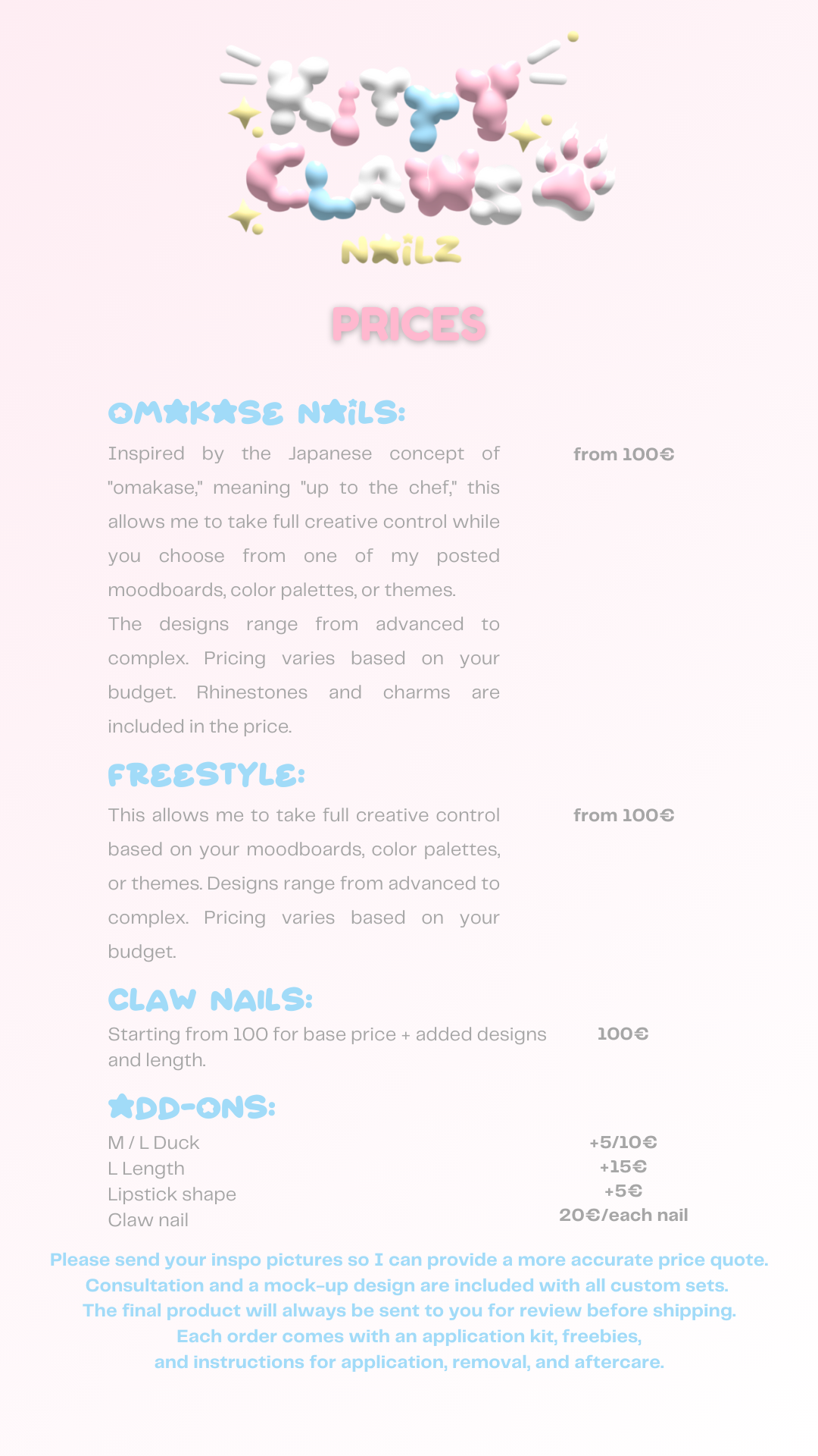 Custom press-on nails order ♡‧₊
