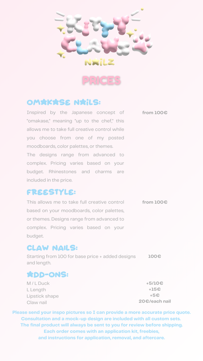 Custom press-on nails order ♡‧₊