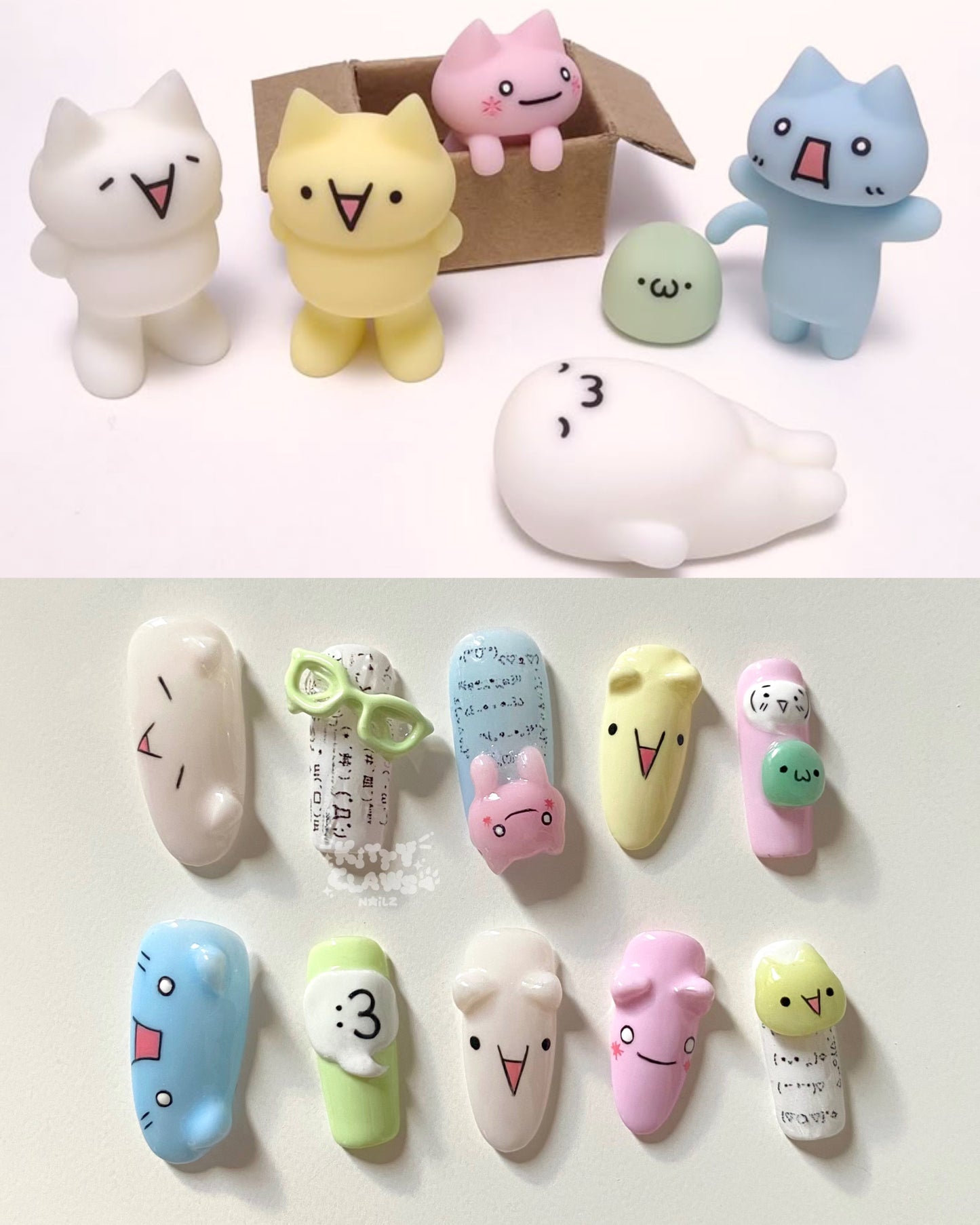 Kaomoji cats set ≽^•⩊•^≼