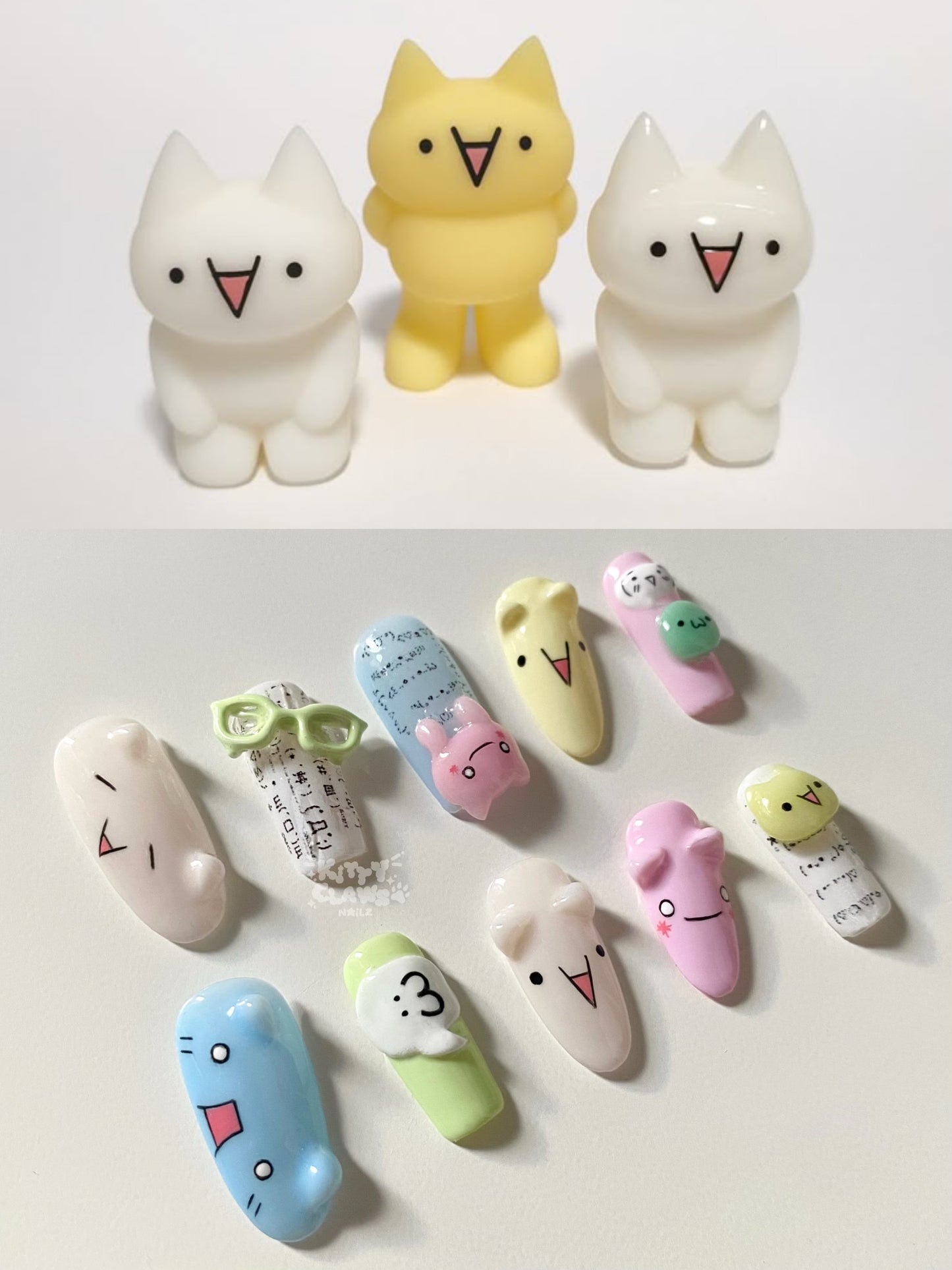 Kaomoji cats set ≽^•⩊•^≼