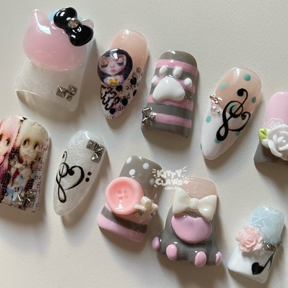 blythe doll cat paw press-on nails set/ᐠ ˵> ˕ <˵マ🐾🩷🎶
