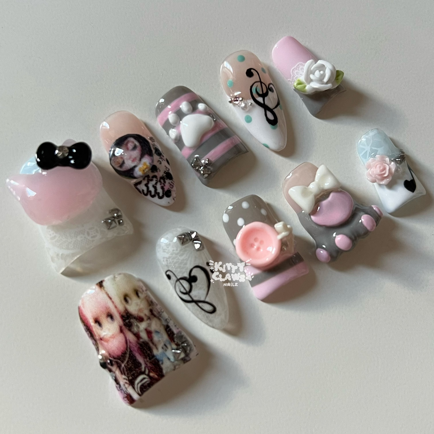 blythe doll cat paw press-on nails set/ᐠ ˵> ˕ <˵マ🐾🩷🎶