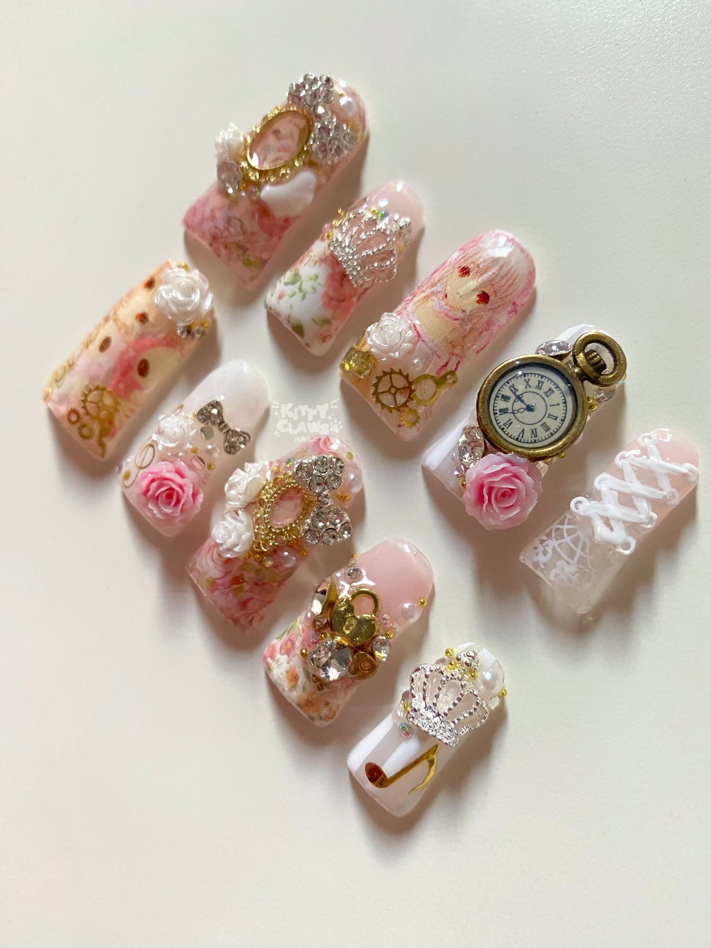 𝓬𝓱𝓲𝓲 𝓬𝓱𝓸𝓫𝓲𝓽𝓼 inspired press-on nails set𝄞🪽⚙️‧₊˚♪