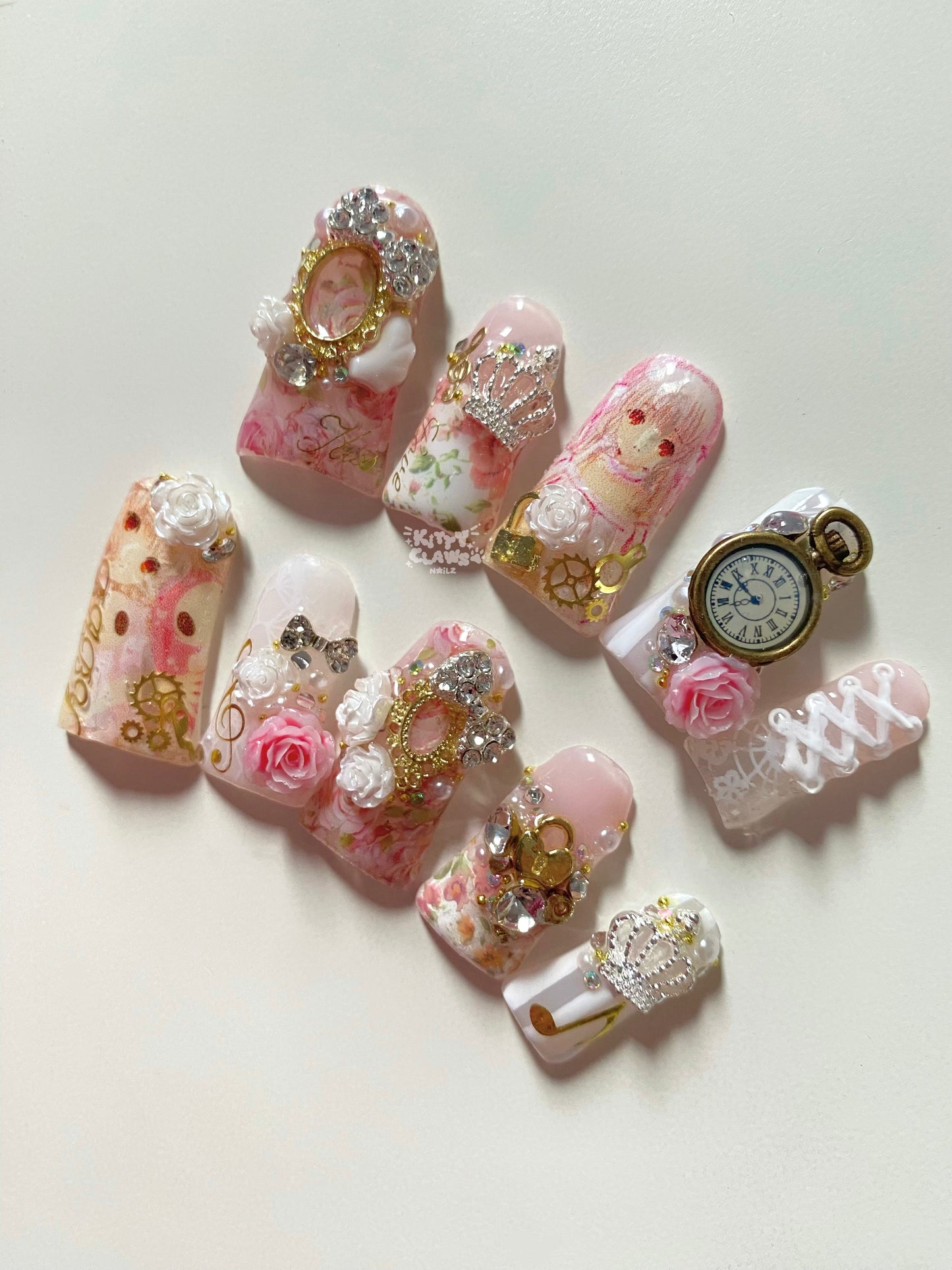 𝓬𝓱𝓲𝓲 𝓬𝓱𝓸𝓫𝓲𝓽𝓼 inspired press-on nails set𝄞🪽⚙️‧₊˚♪