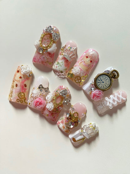 𝓬𝓱𝓲𝓲 𝓬𝓱𝓸𝓫𝓲𝓽𝓼 inspired press-on nails set𝄞🪽⚙️‧₊˚♪