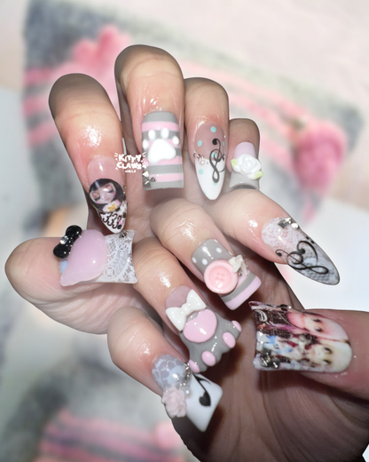 blythe doll cat paw press-on nails set/ᐠ ˵> ˕ <˵マ🐾🩷🎶