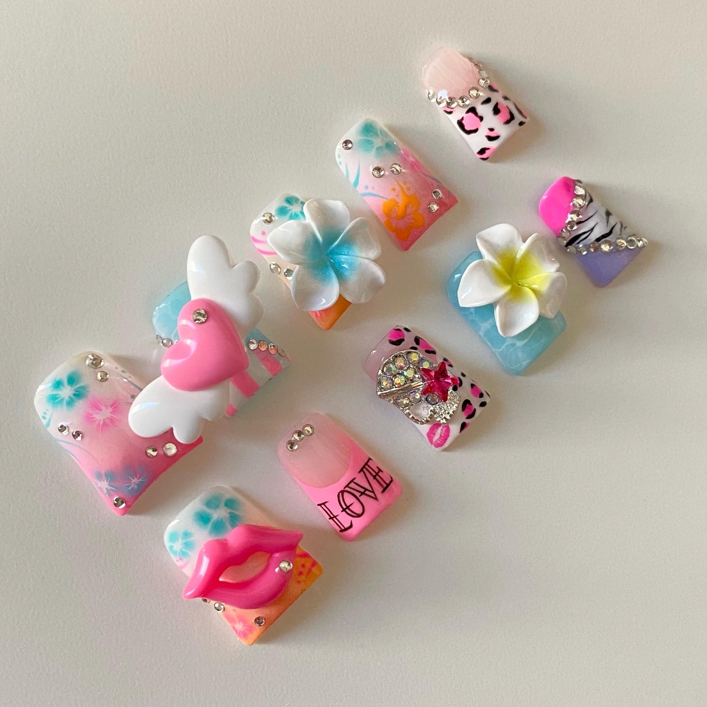 Y2K Mcbling Summer Beach Party set ⋆🌺˚.⋆🫧