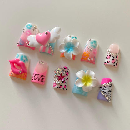 Y2K Mcbling Summer Beach Party set ⋆🌺˚.⋆🫧
